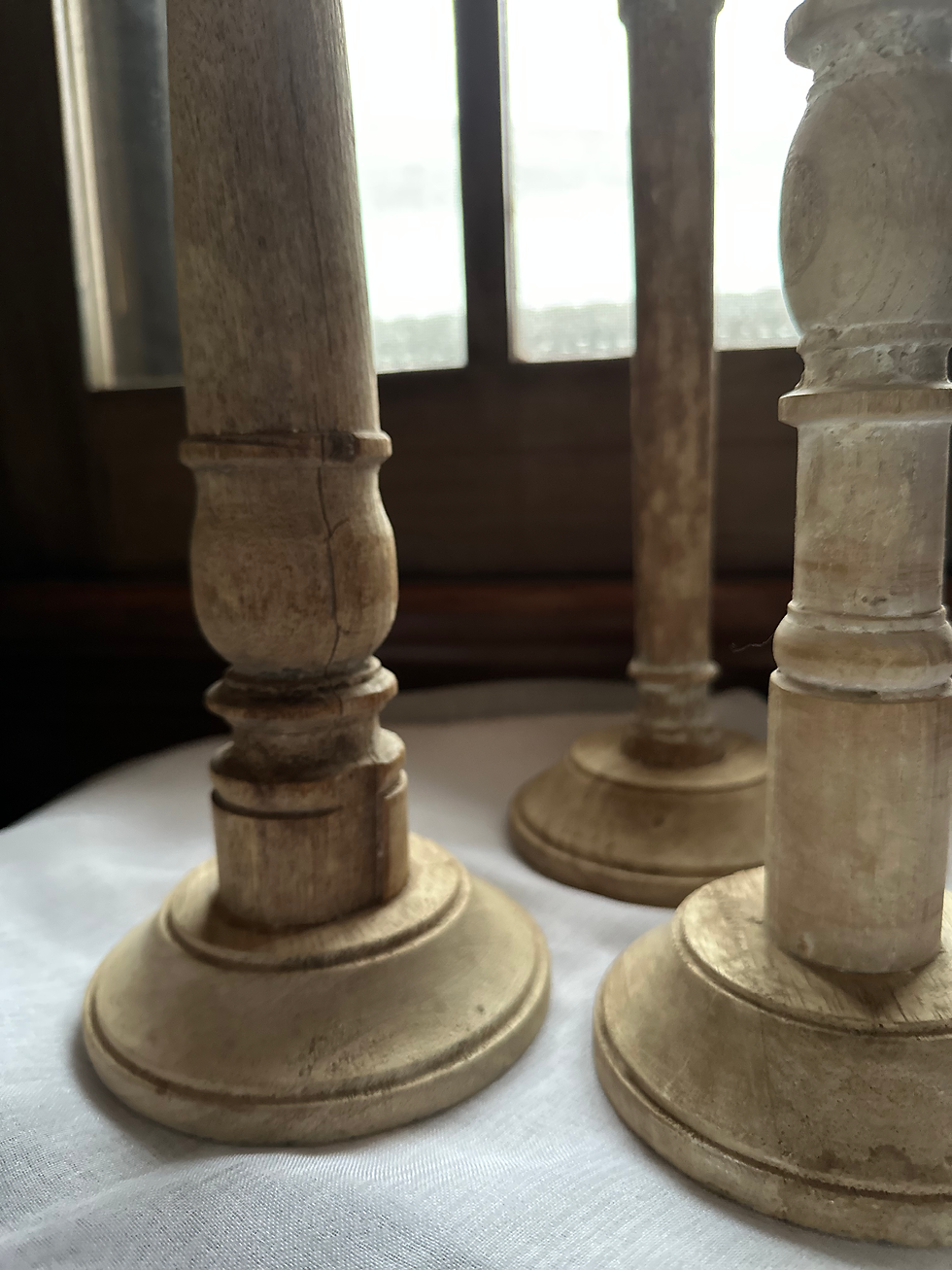 Thumbnail: Wooden Candle Holder Trio