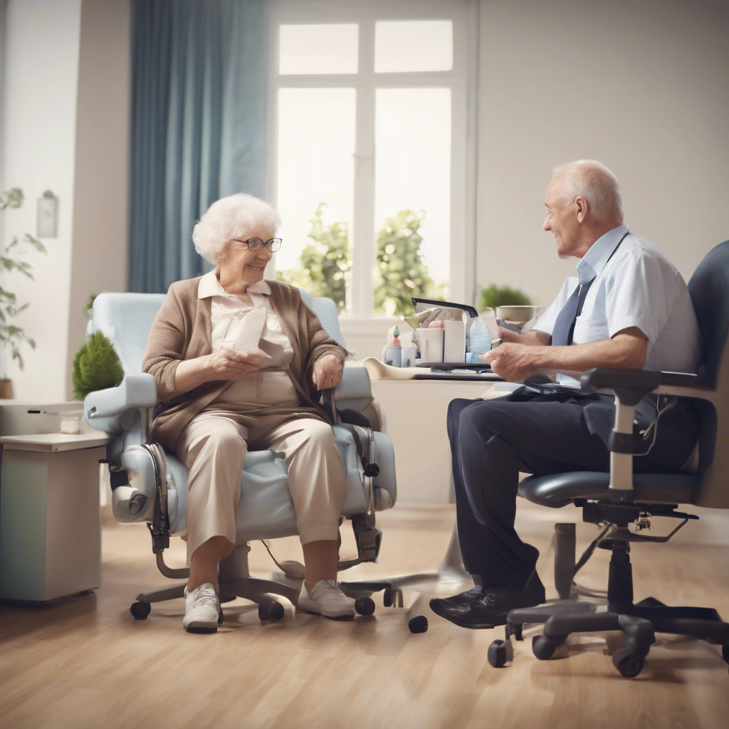 Caregiver assisting senior