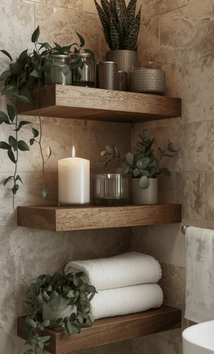 Corner shelves – usually floating