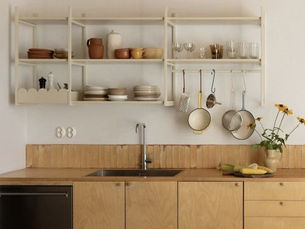 Kitchen shelf with visible brackets