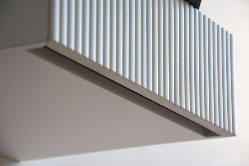 Miniaturbild: Schwebender Nachttisch mit gerippter Front in Weiß