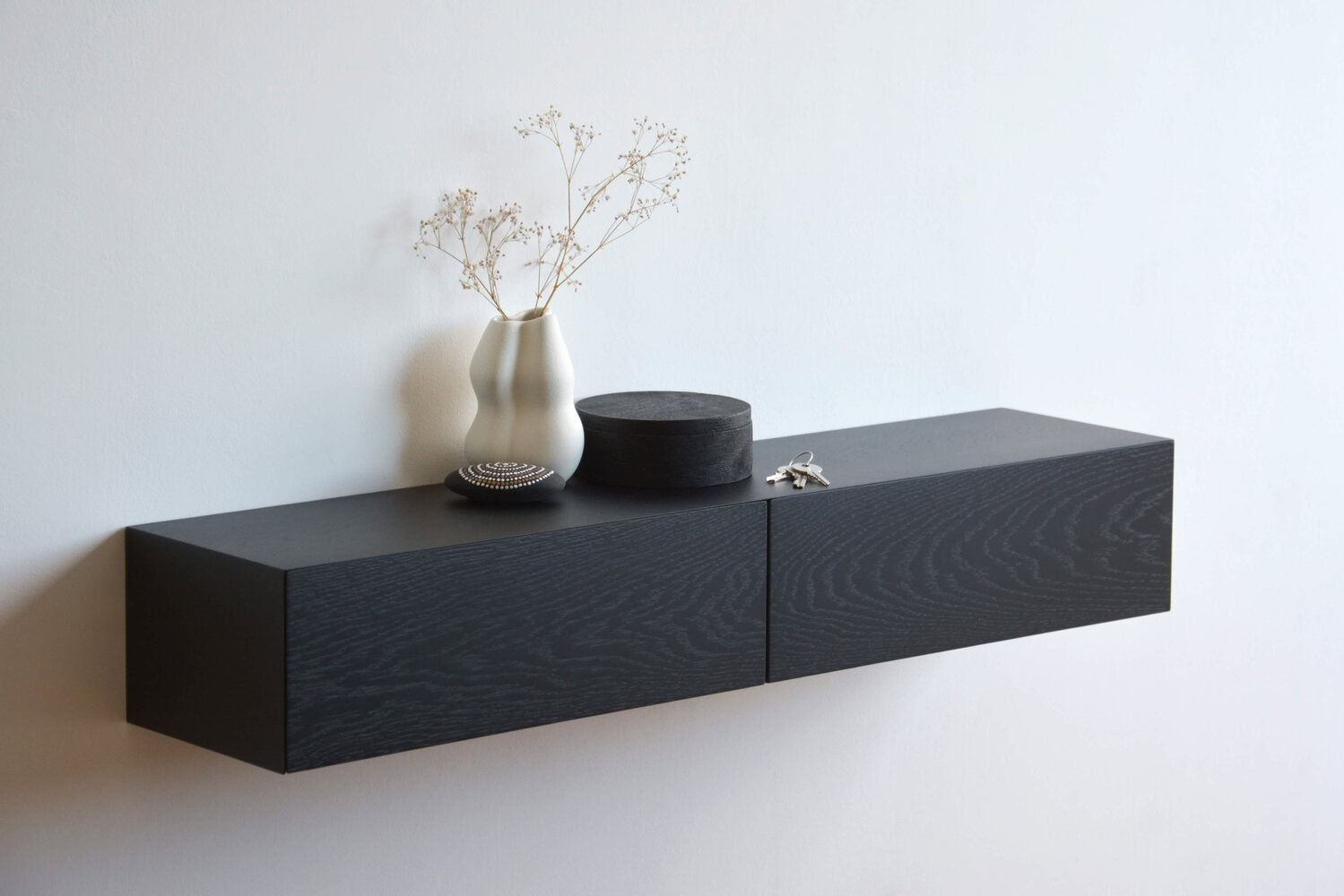 Lebegő fekete tölgy előszoba polc