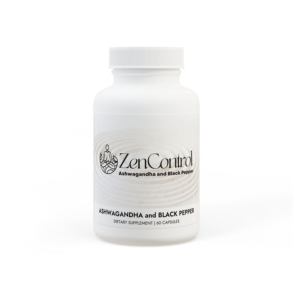 ZenControl - Ashwagandha and Black Pepper Supplement (60 capsules)