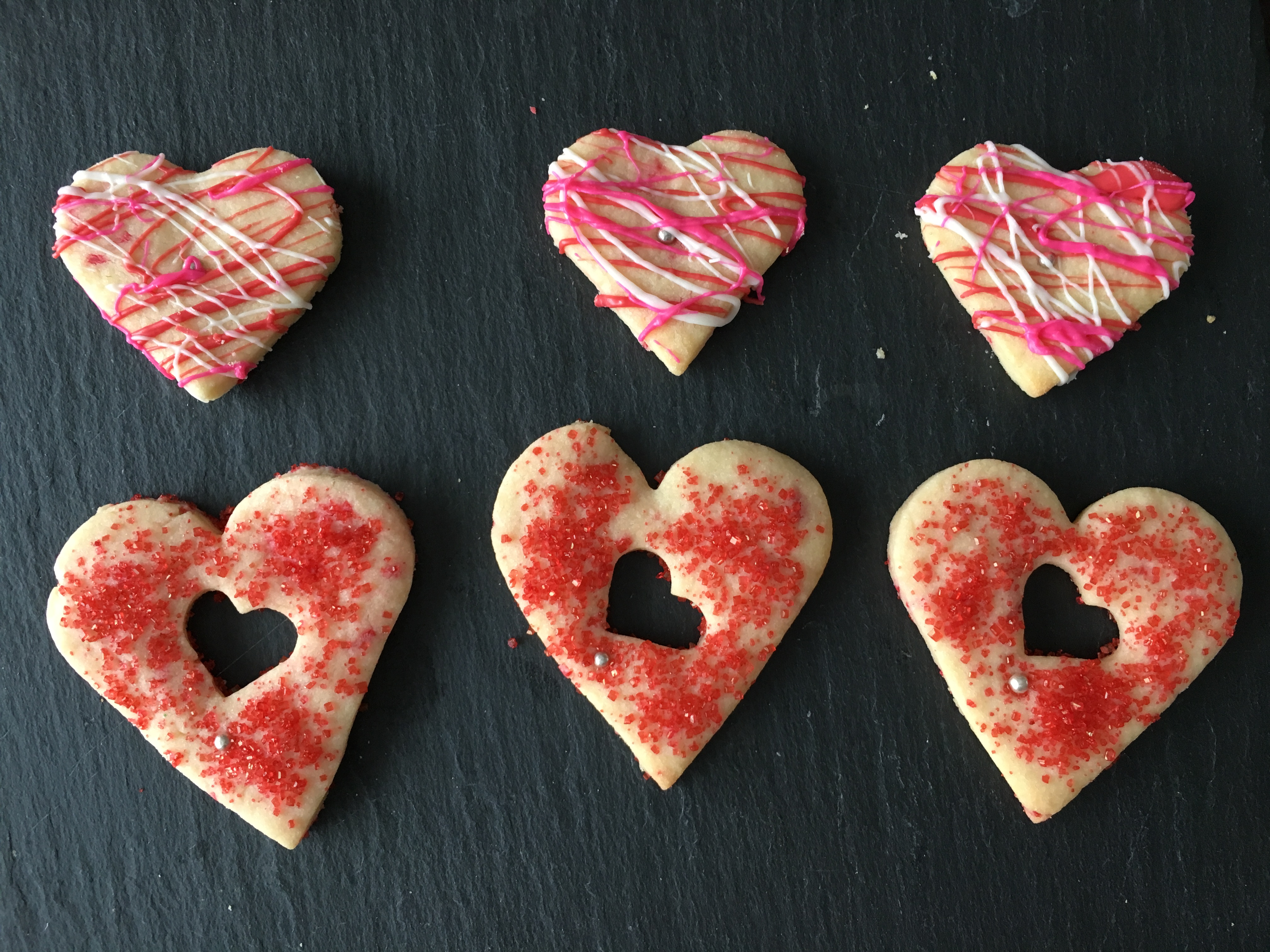 Valentines shortbread hearts