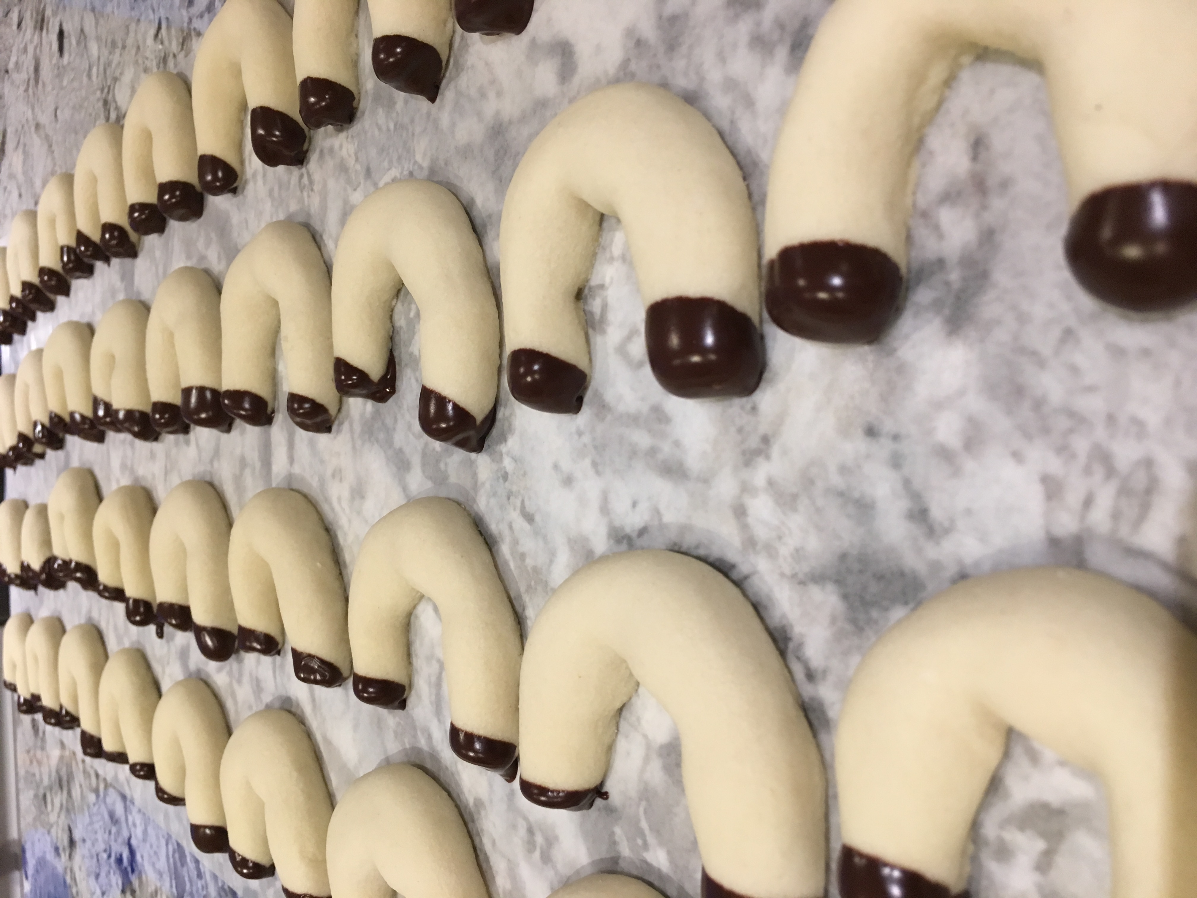 Chocolate Dipped Horseshoe Cookies