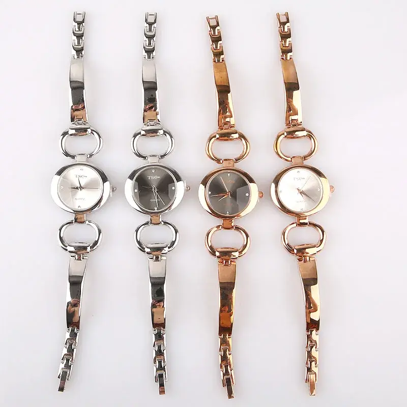 Miniatura: Women Office Ladies Rose Gold Stainless Steel Luxury Quartz Wristwatch Girls