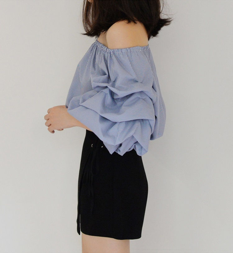 Thumbnail: Checked Off Shoulder Blouse