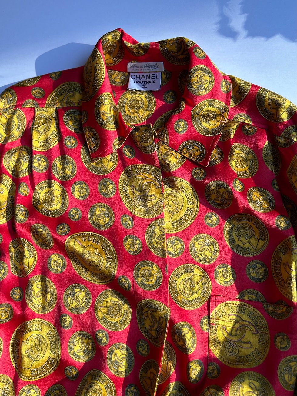 Thumbnail:    Vintage Chanel Coin Blouse  FR 40 