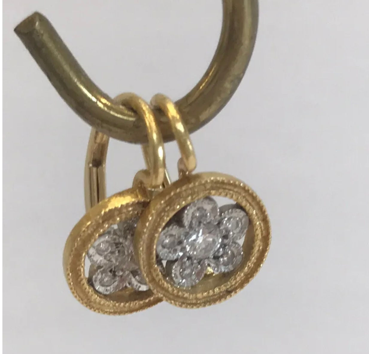 Cathy Waterman Diamond Platinum 22K Earrings