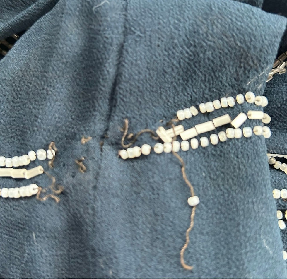 Thumbnail: Rare Art Deco Chiffon Beaded Flappers Dress 