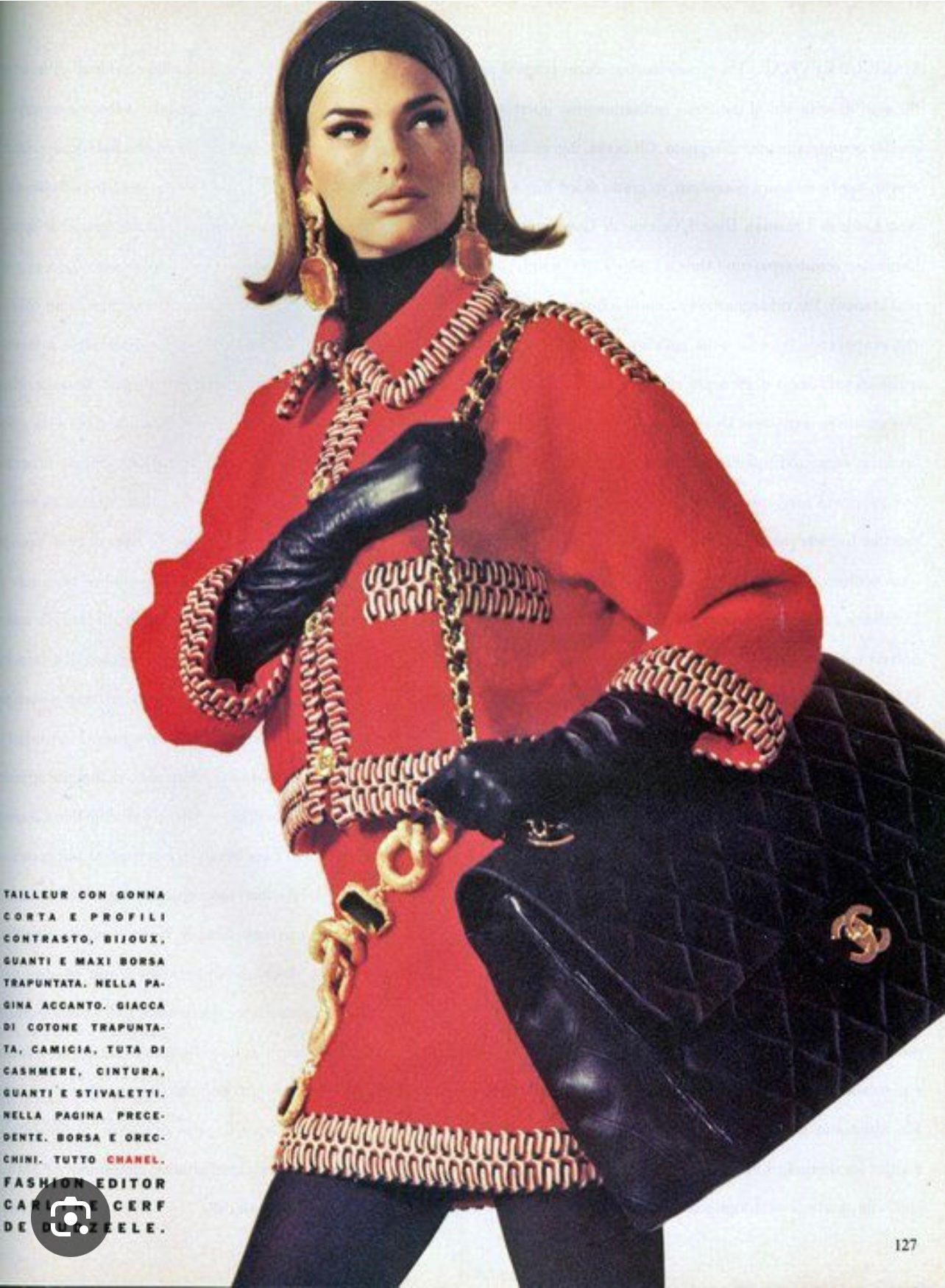 Vintage Chanel Red Boucle Jacket/Skirt SOLD