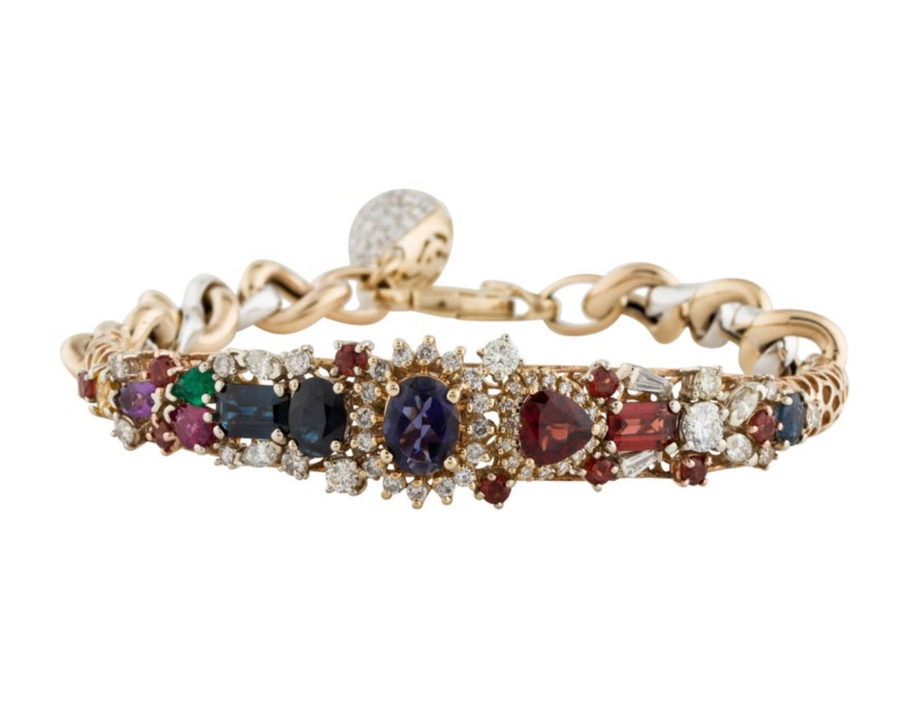 Rare Modiva Diamond Emerald Garnet Bracelet