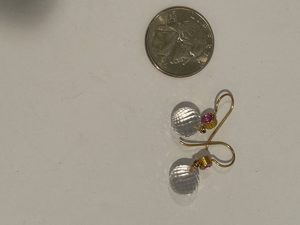 Thumbnail: ❌ SOLD Vintage Mallary Marks Sapphire Quartz Earrings 