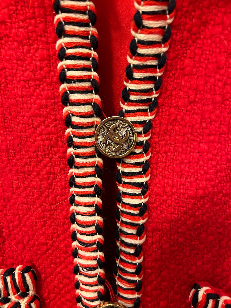 Thumbnail:  Vintage Chanel Red Boucle Jacket/Skirt SOLD
