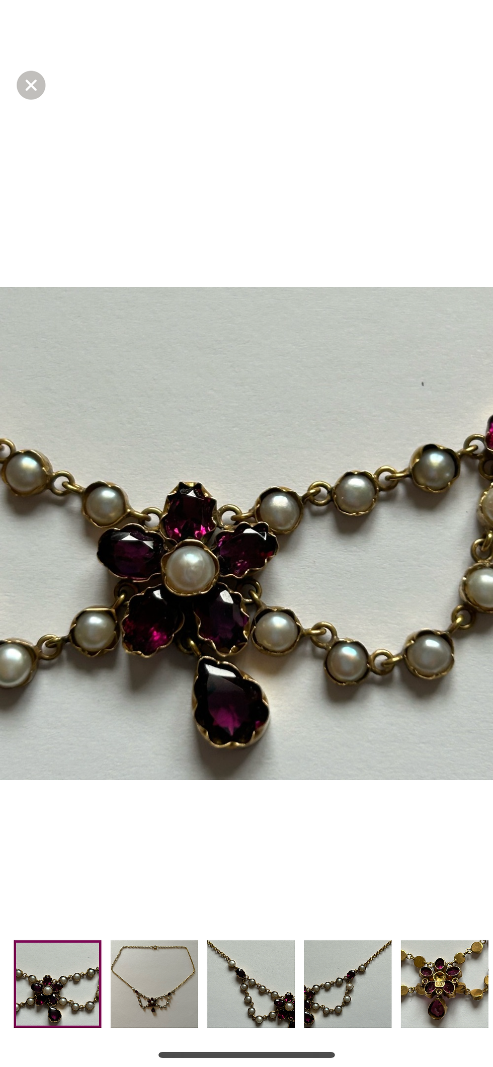 Victorian Rare Purple Garnet Pearl Necklace SOLD
