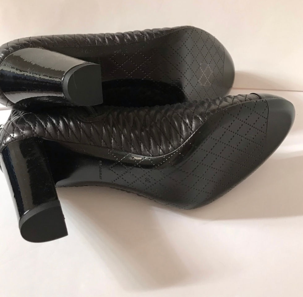 Thumbnail: Chanel Ruched Leather Patent Toe Bootie Sz 40