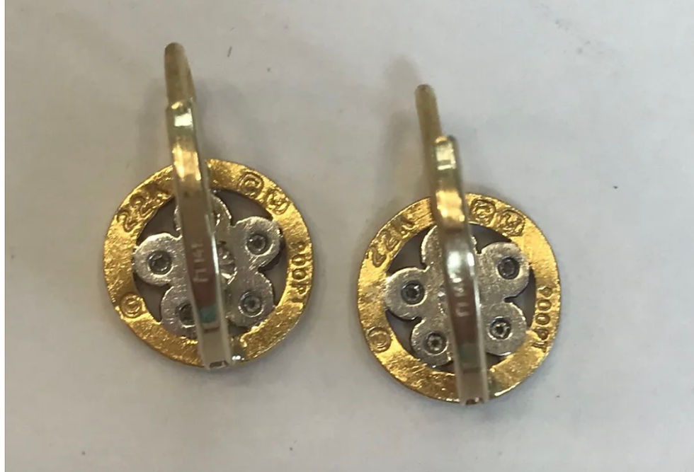 Thumbnail: Cathy Waterman Diamond Platinum 22K Earrings 