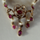 Thumbnail: Rare Antique Edwardian Ruby Diamond Platinum Pearl Necklace 