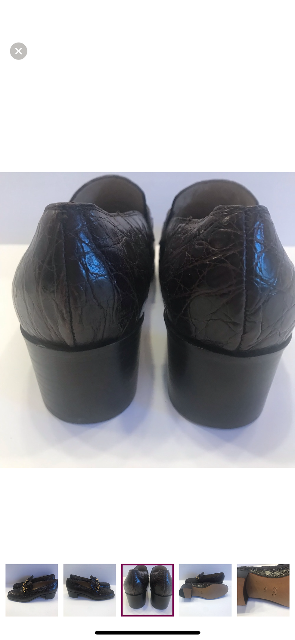 Thumbnail: Gucci 9 1/2 Alligator Heels New wo Tags  SOLD