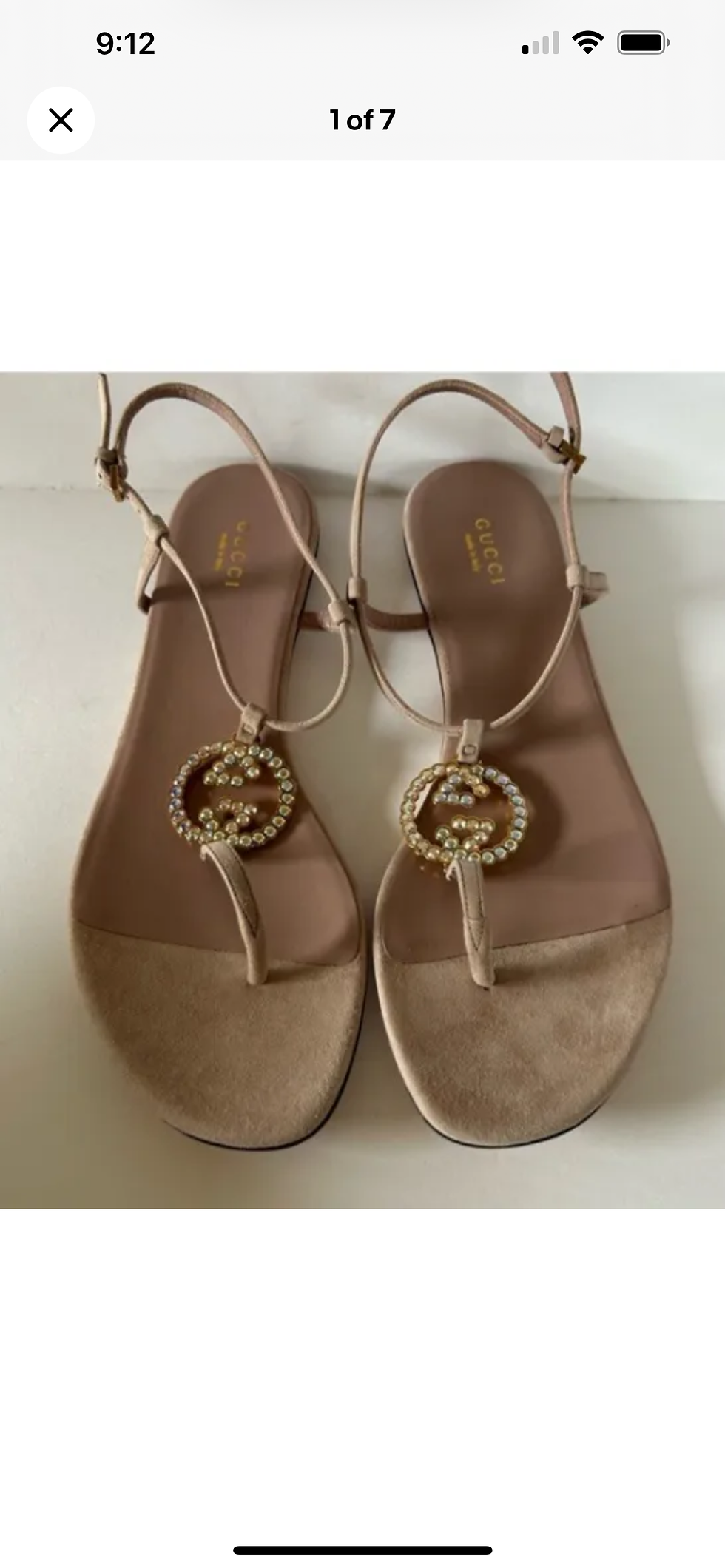 Gucci 39 Mothet of Pearl Sandals New in Box