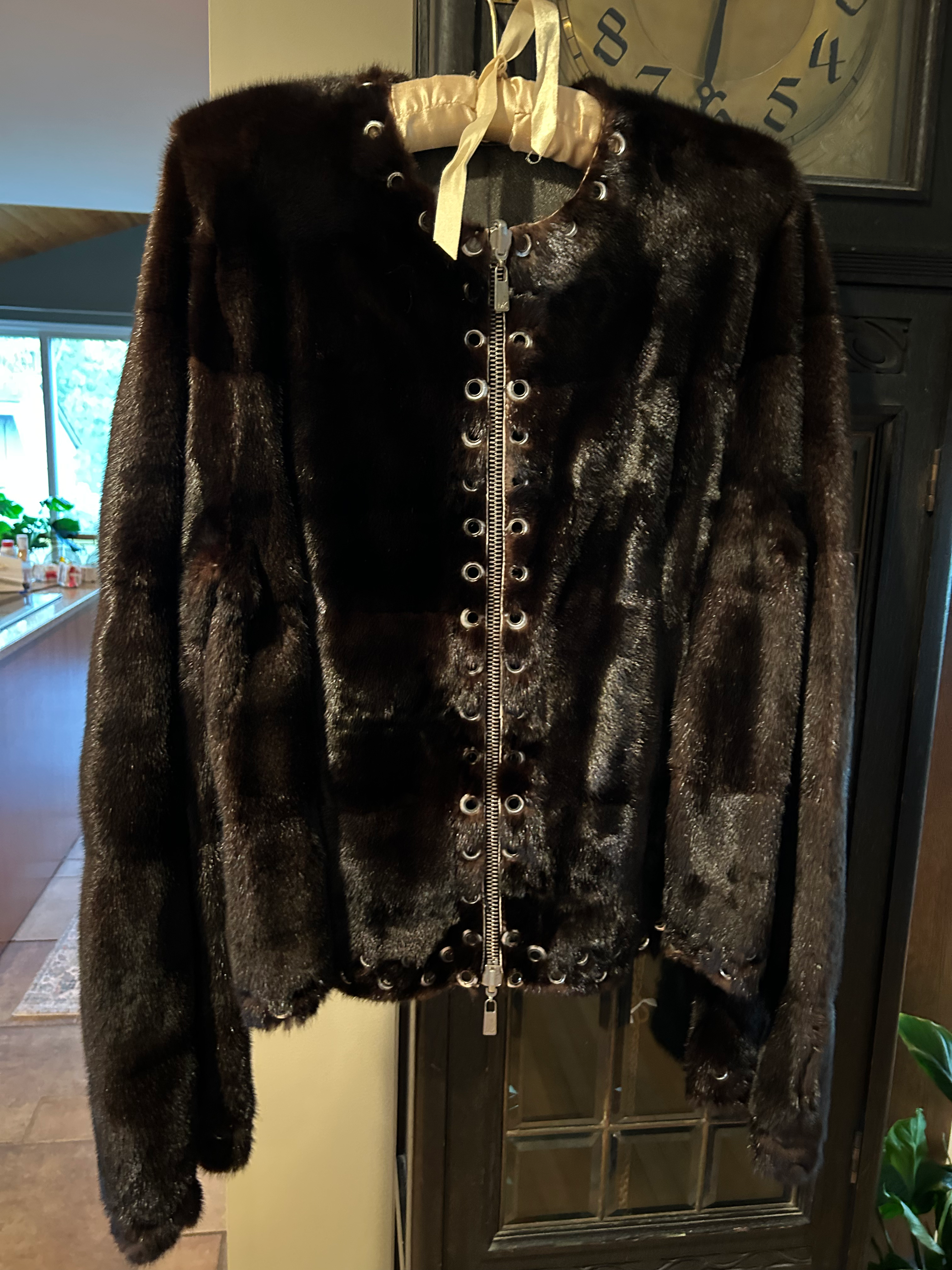 Michael Kors Collection 8 Mink Leather Studded Reversible Jacket New wo Tags