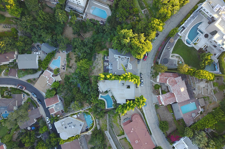 Vista aérea de un barrio