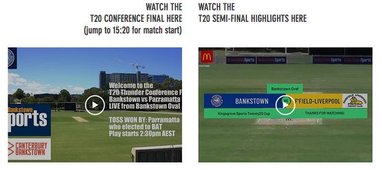 Videos of T20 matches available