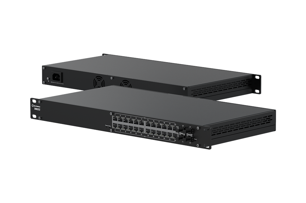 Teltonika's SWM282 PoE+ managed switch with 24 ports