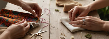 Ručné šitie a práca s textilnými detailmi na kreatívnom workshope