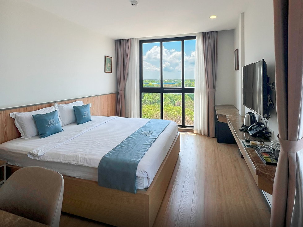 Hệ thống phòng nghỉ tại Mangrove Hotel đa dạng, trang bị đầy đủ tiện nghi