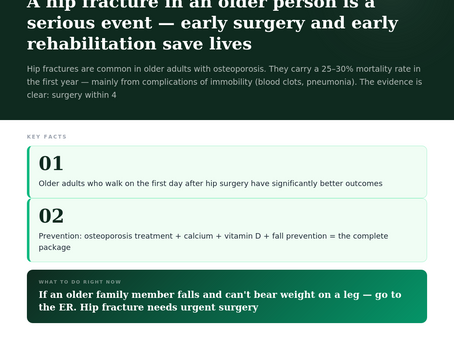 A hip fracture in an older person is a serious event.