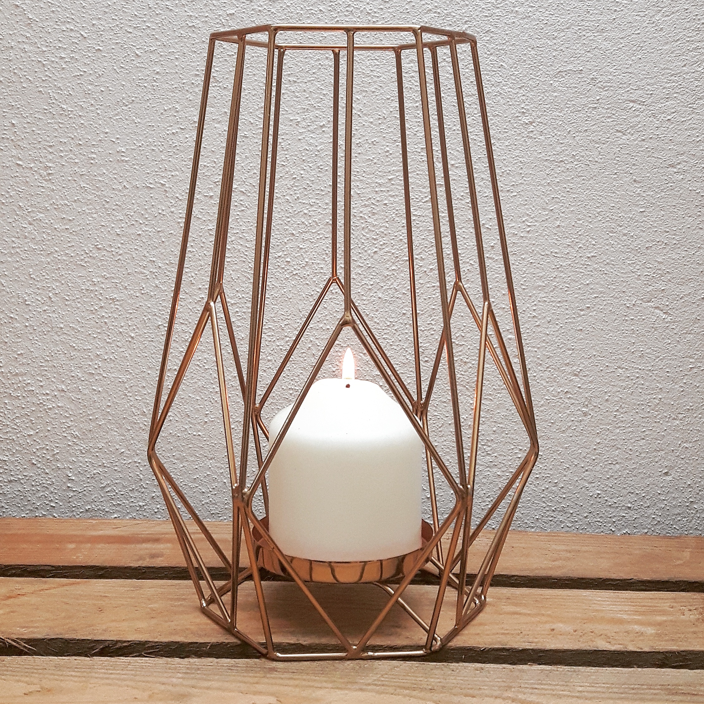 LARGE COPPER GEO CANDLE