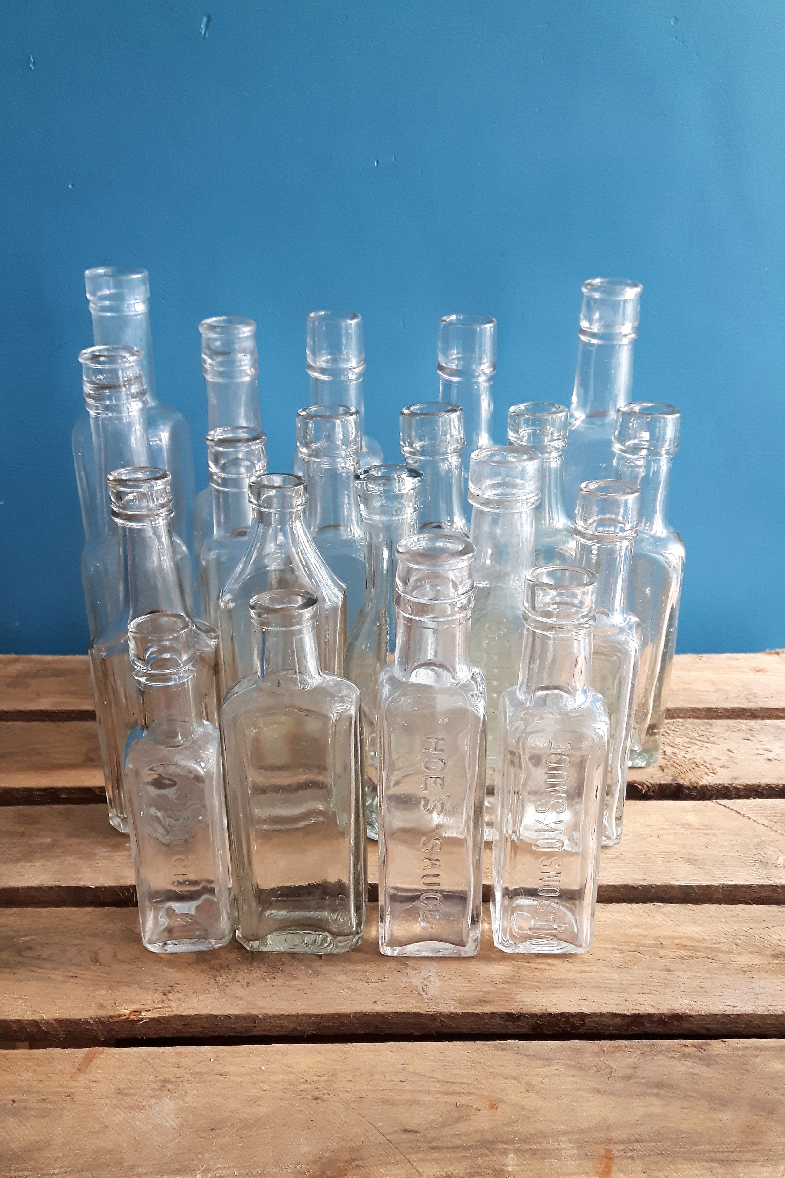 Clear vintage bottles