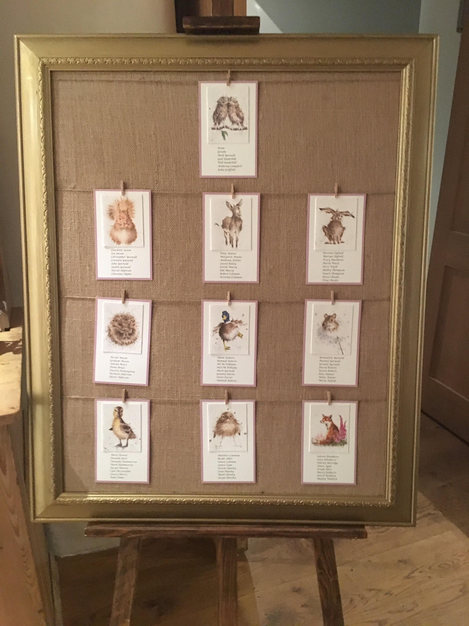 Gold frame table plan