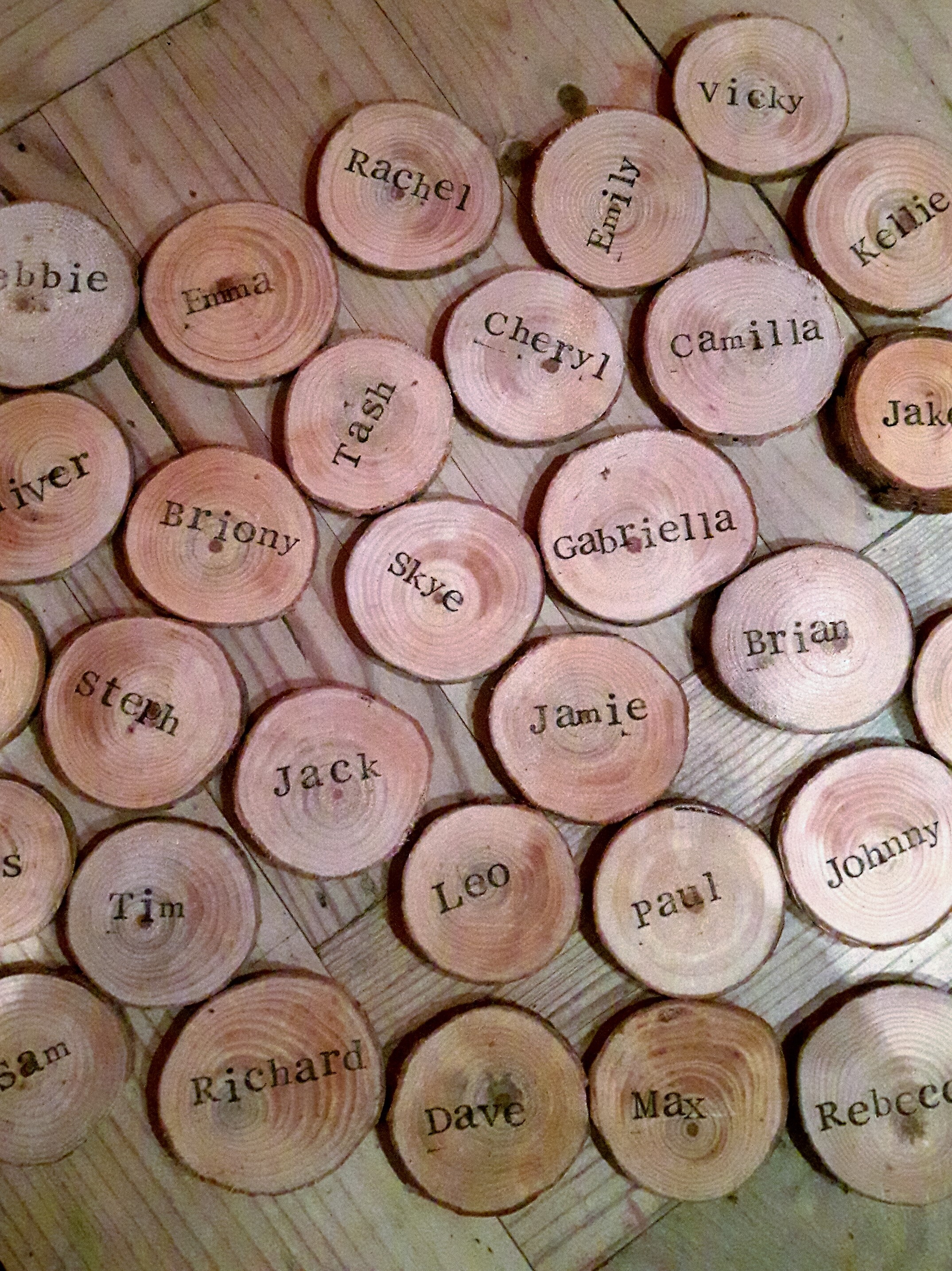 Wooden name discs