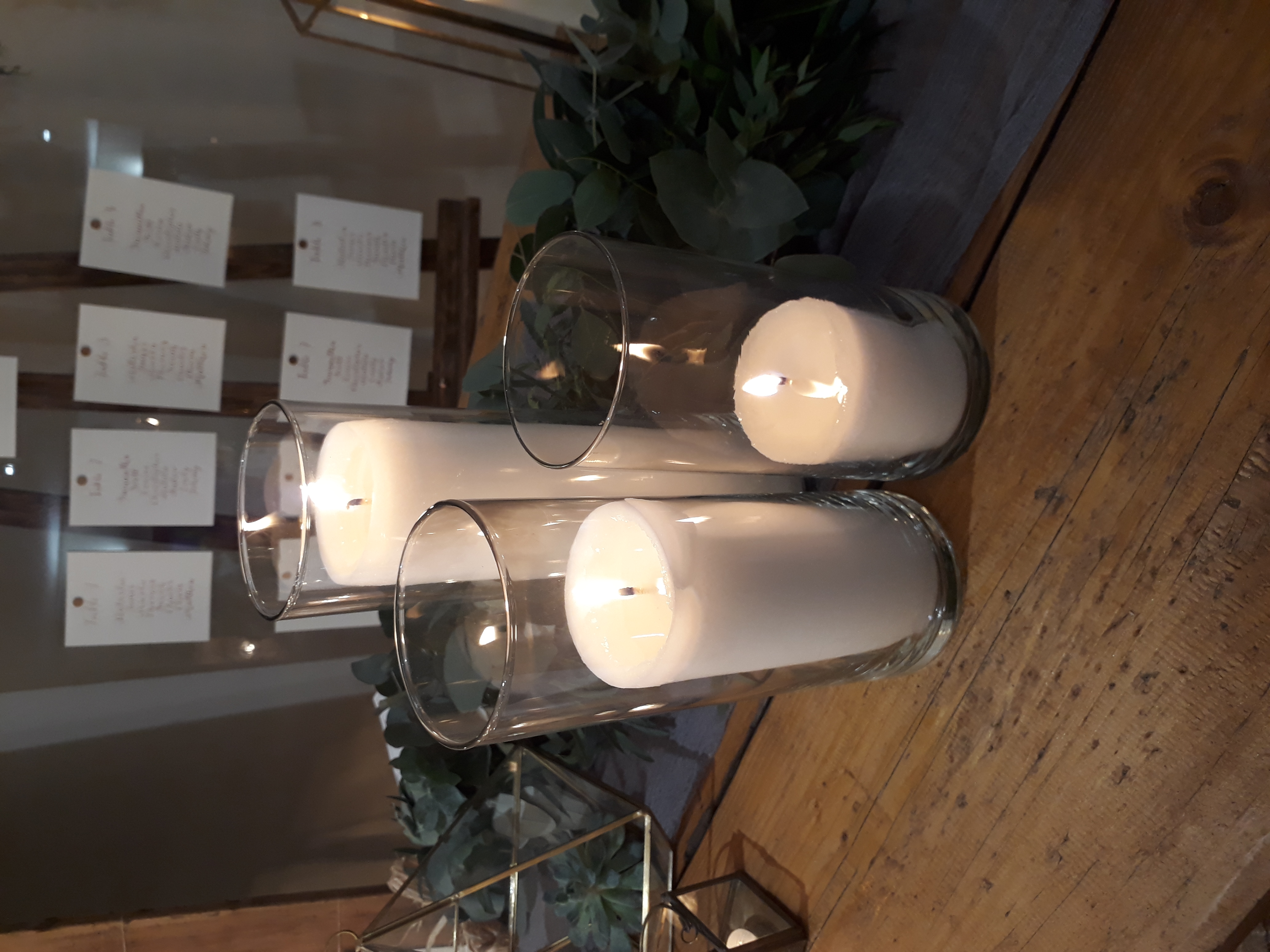 Set of 3 glass candle holders