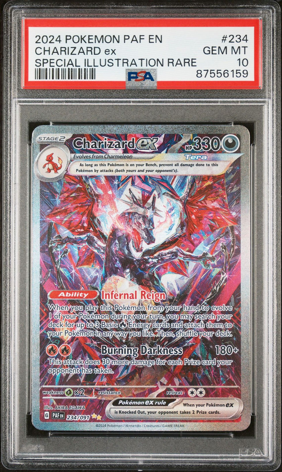 PSA 10 2024 Pokemon EN-Paldean Fates 234 Charizard EX Special Illustration Rare