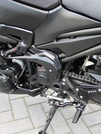 Zwarte aluminium hielplaten en frame van de Z900