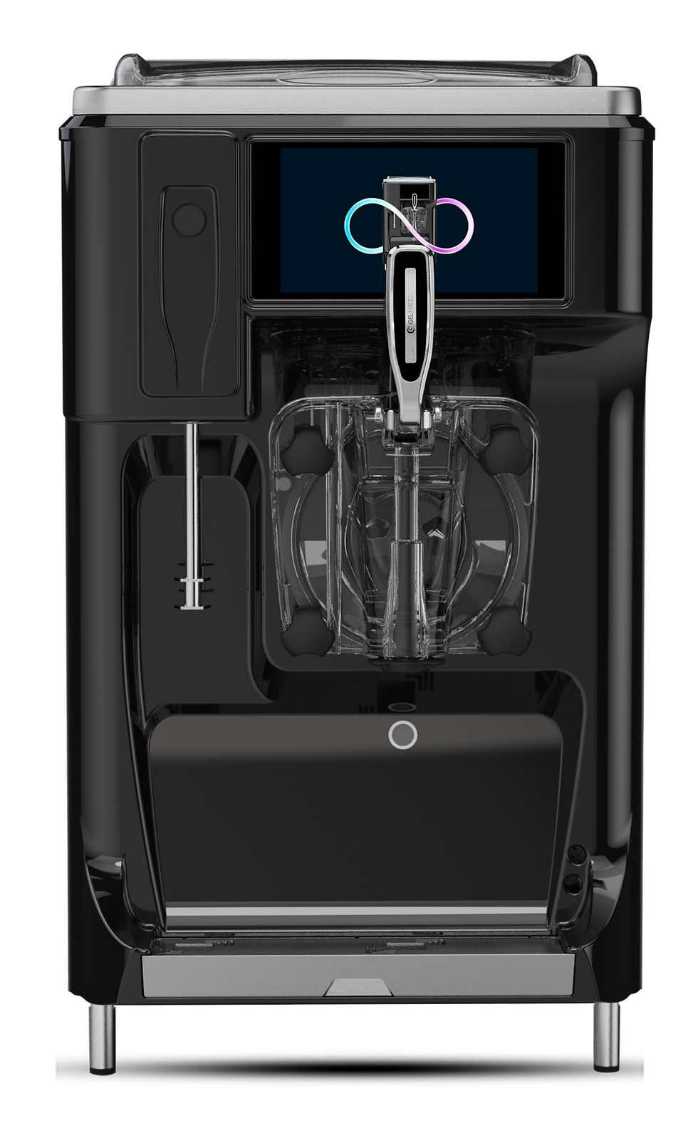 Black soft serve machine with one handle