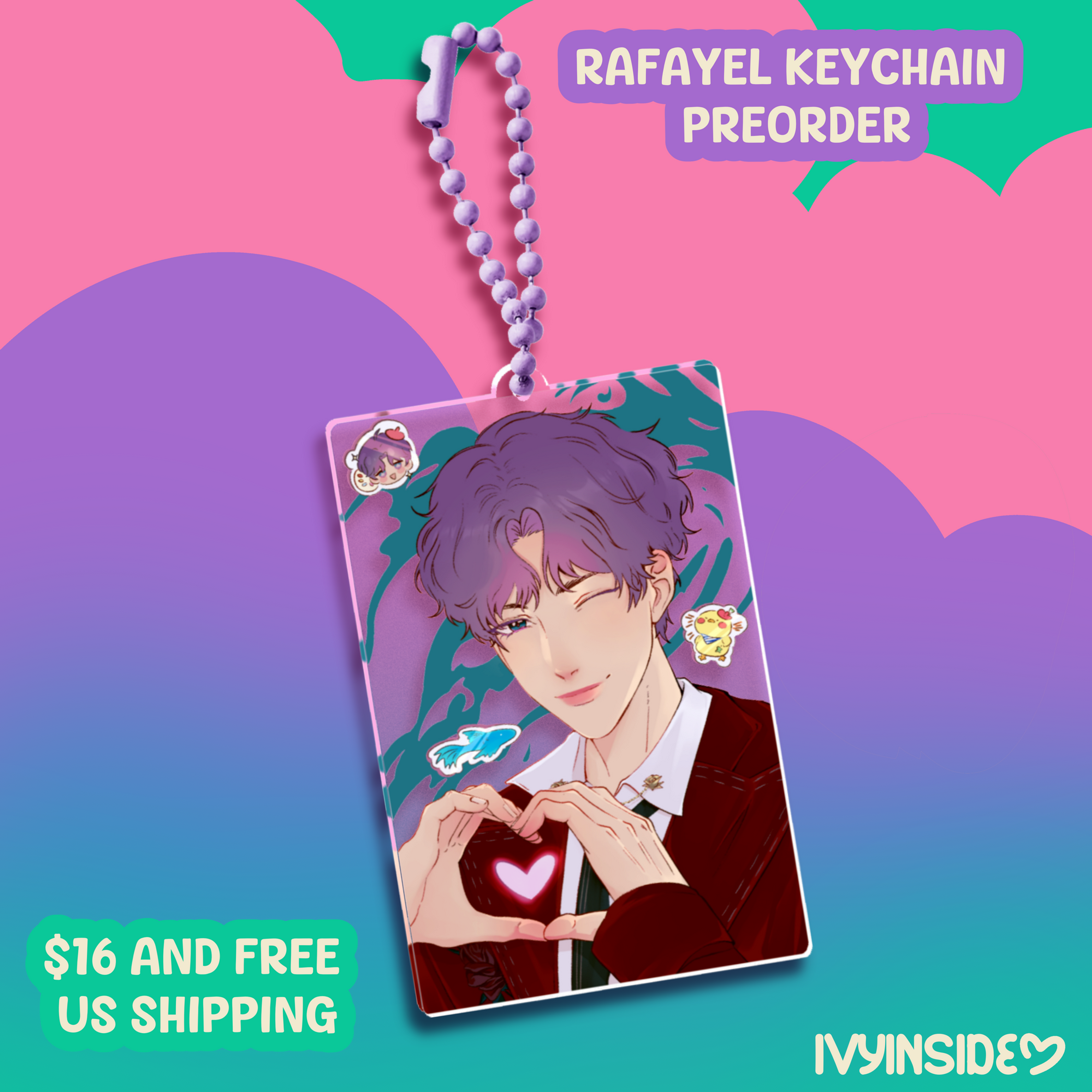 ✨PREORDER✨ Rafayel Acrylic Keychain | Love and Deepspace Fan Art