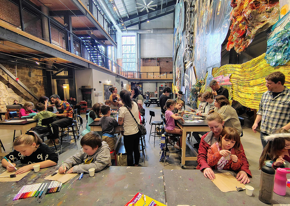 American Mural Project's Family Days are a free opportunity for parents and children to enjoy interactive art projects together. Photo courtesy of American Mural Project