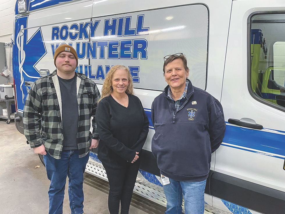 Senior administrators of the Rocky Hill Volunteer Ambulance Association are, from left, Mitch Cooper, Mary Ellen McGovern and Melissa Greaves. (Mark Jahne)