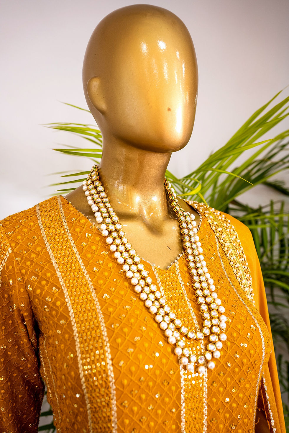 Thumbnail: Mustard Yellow Embroidered Sharara Set