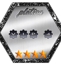 vip 4 platina, hexágono (química orgânica) platinado com contorno, VIP 4, 4 estrelas douradas