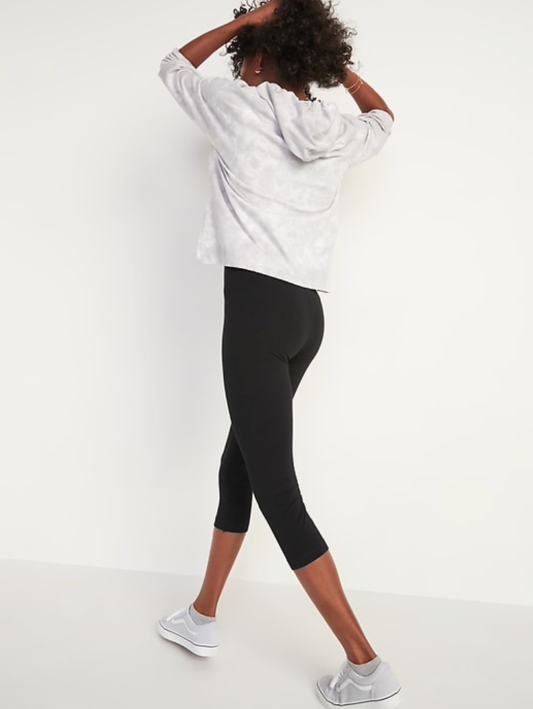 Thumbnail: High Waisted Cropped Leggings (2 Pair) Snakeprint/Black 