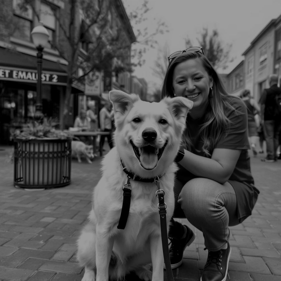 Photo of dog and owner on square in Fayetteville Arkansas.jpg