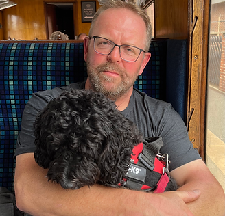 The main man - Simon Bilton with Lucy Lou.