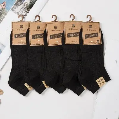 Thumbnail: 5 Pairs 100 Cotton Socks Women Men Female 1 Set Lot Color Pack Candy Color
