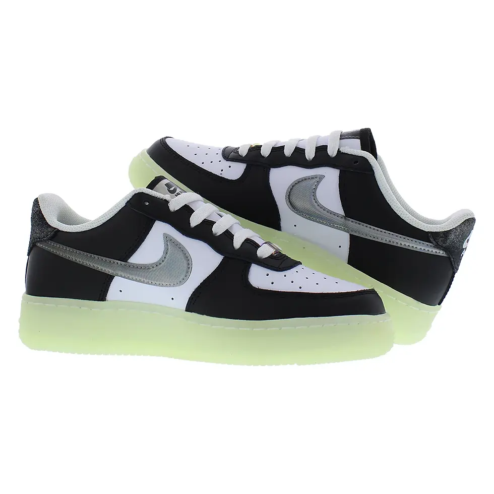 Thumbnail: Nike Air Force 1 LV8 GS Boys Shoes Color: White/Black/Vapor Green