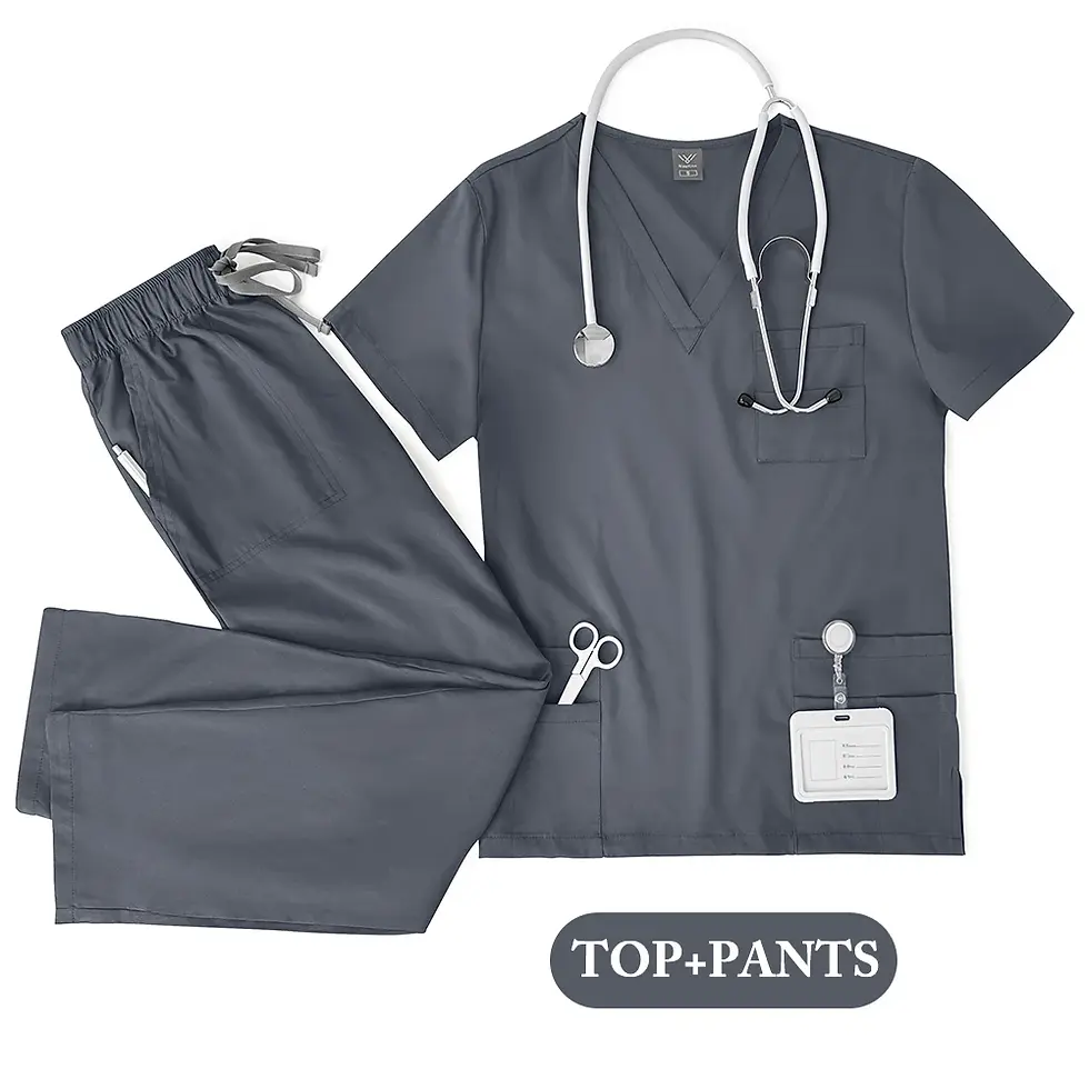 Thumbnail: Unisex Medical Uniforms Men Women Nursing Clothes Lab Beauty Costume Nurse